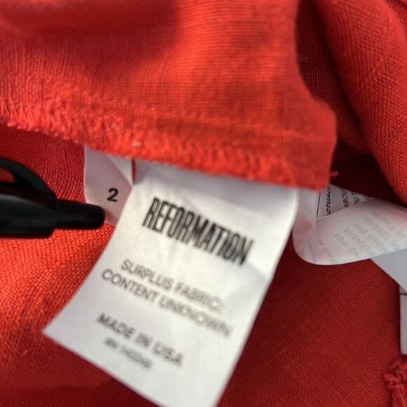 Reformation Women's Red Wide‎ Leg Pants size 2 - Picture 5 of 6